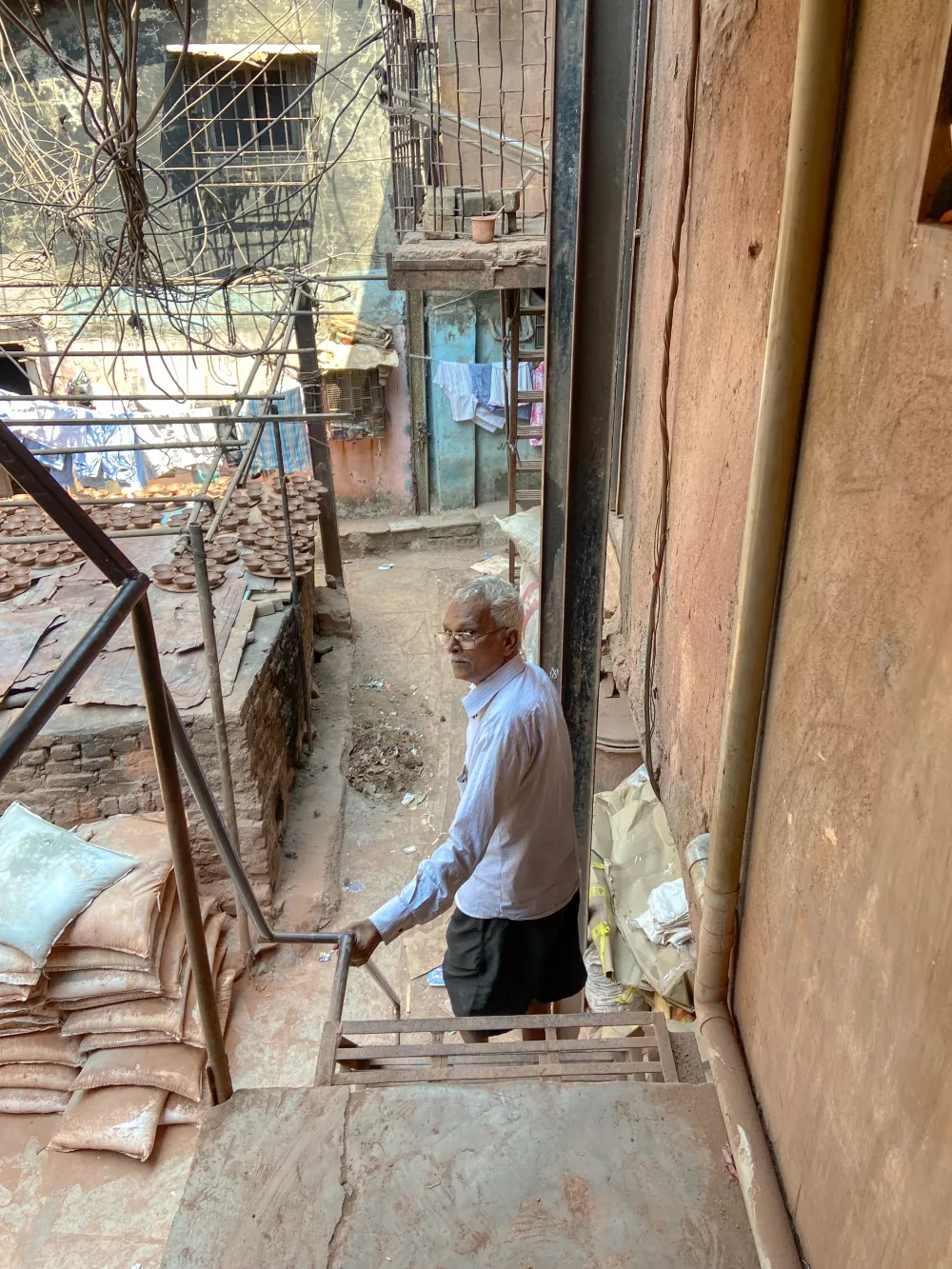 Vasu Mama at the Potter's Studio