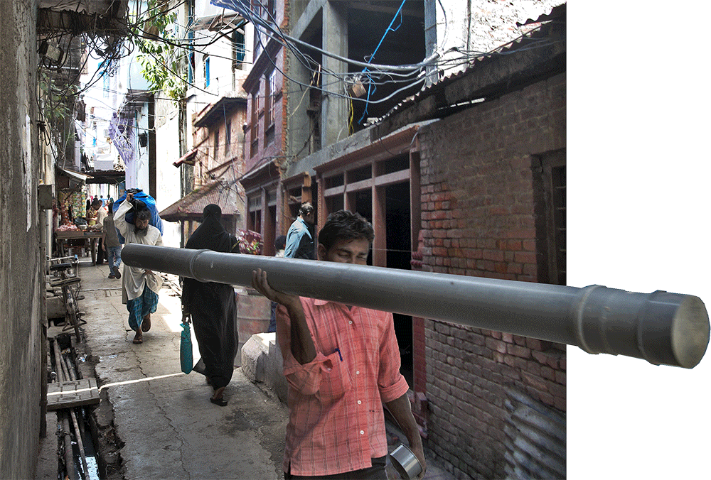 Dharavi left – Kathmandu right.