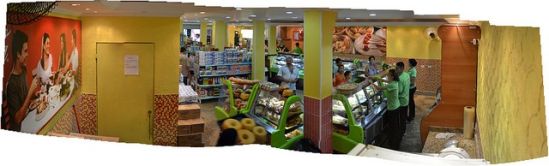 Inside the supermarket. Ground floor starts functioning while construction is ongoing on the upper floors.