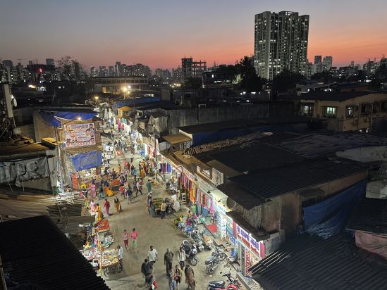 View of the Dharavi main road from Pasco Patil Chawl