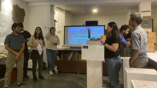 Presenting the final project briefs to locals during an exhibition 