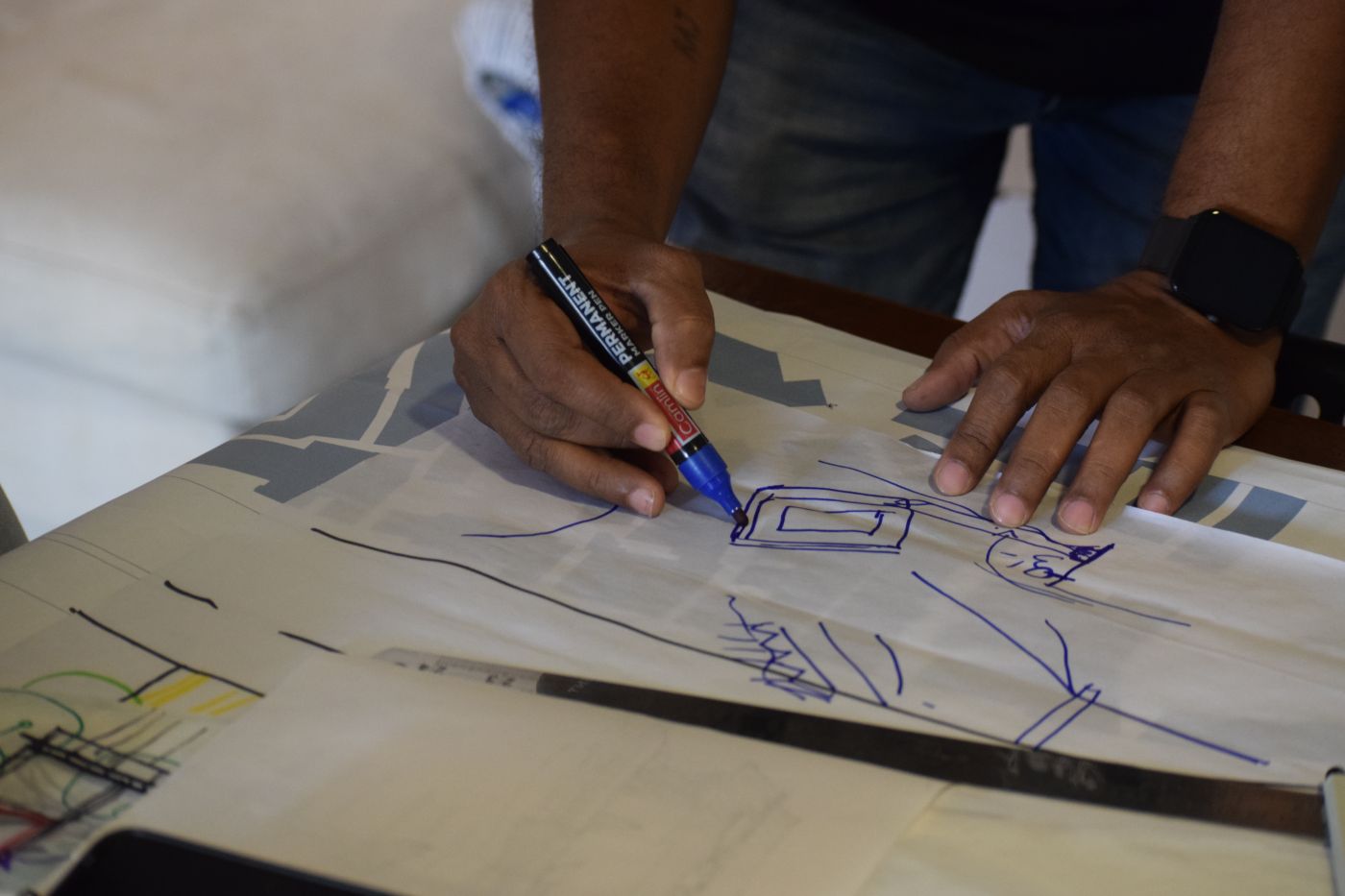 Chandrakant explains the pond network