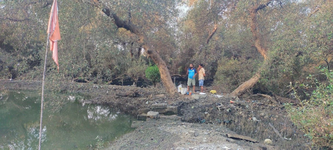 Bund wall with sluice gates