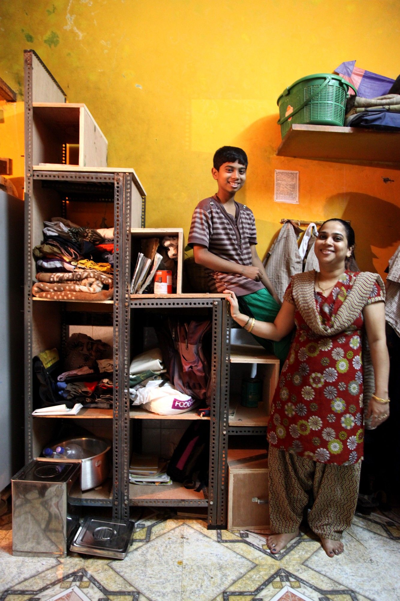The Staircase shelf installed 