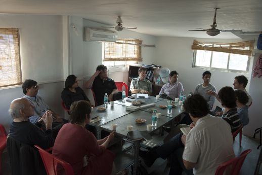 First day session at the URBZ office in New Transit Camp, Dharavi, Mumbai.