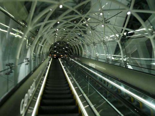 High speed escalator to nowhere: Fusionopolis, Singapore. 