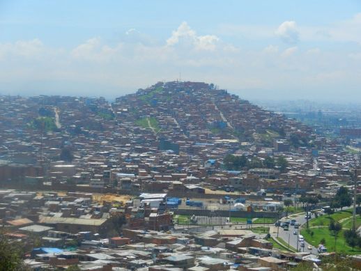 Topography of Ciudad Bolivar, a homegrown neighborhood in Bogota