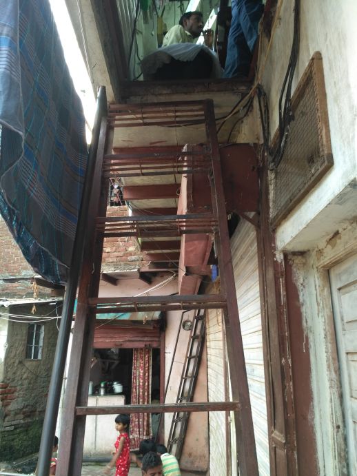 Ladder to the first floor 