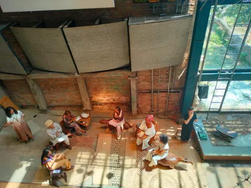 Seated at the Teatro Oficina, a pioneering space for the performing arts in São Paulo, we enriched our minds and spirits with conversations that unfolded between some of Brazil’s most profound thinkers. We heard from @_ailtonkrenak , @anaflaviahist , Leda Maria Martins, @pauloxtavares and @joiceberth amidst other indigenous and Afro-Brazilian voices talking about architecture and race, urbanism and collective empowerment, archives and non-indexed memory, ancestrality and non-heirarchical, non-Western cosmovisions. 

What made the re:arc symposium of “Architectures of planetary well-being” so unique and special was how bridges were built across language barriers, allowing knowledge produced in Brazil, in Portuguese and usually inaccessible to the English-speaking world, to be instantly translated and streamed into our ears. 

Provocative performances by the Teatro Oficina Company, spontaneous chanting, dancing and music, interspersed between and sometimes even part of the lectures, encouraged us to participate beyond intellectual engagement. The doors to an alternative world of thinking, feeling and being were thrown open - a world far away yet profoundly connected to our own. 

Thanks to the @rearc.institute for inviting us to be a part of the magic!