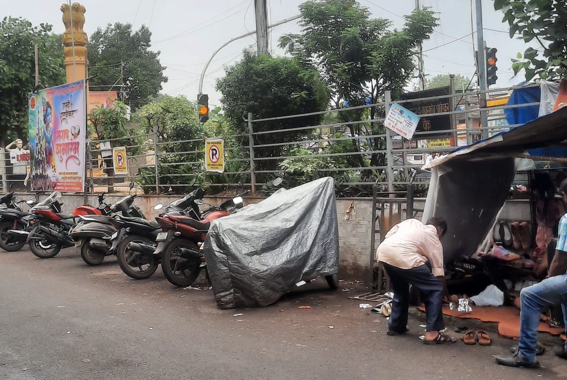 A customer at Jadhav's shop