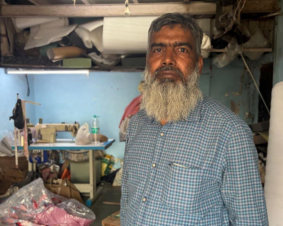 Abdul at his workshop