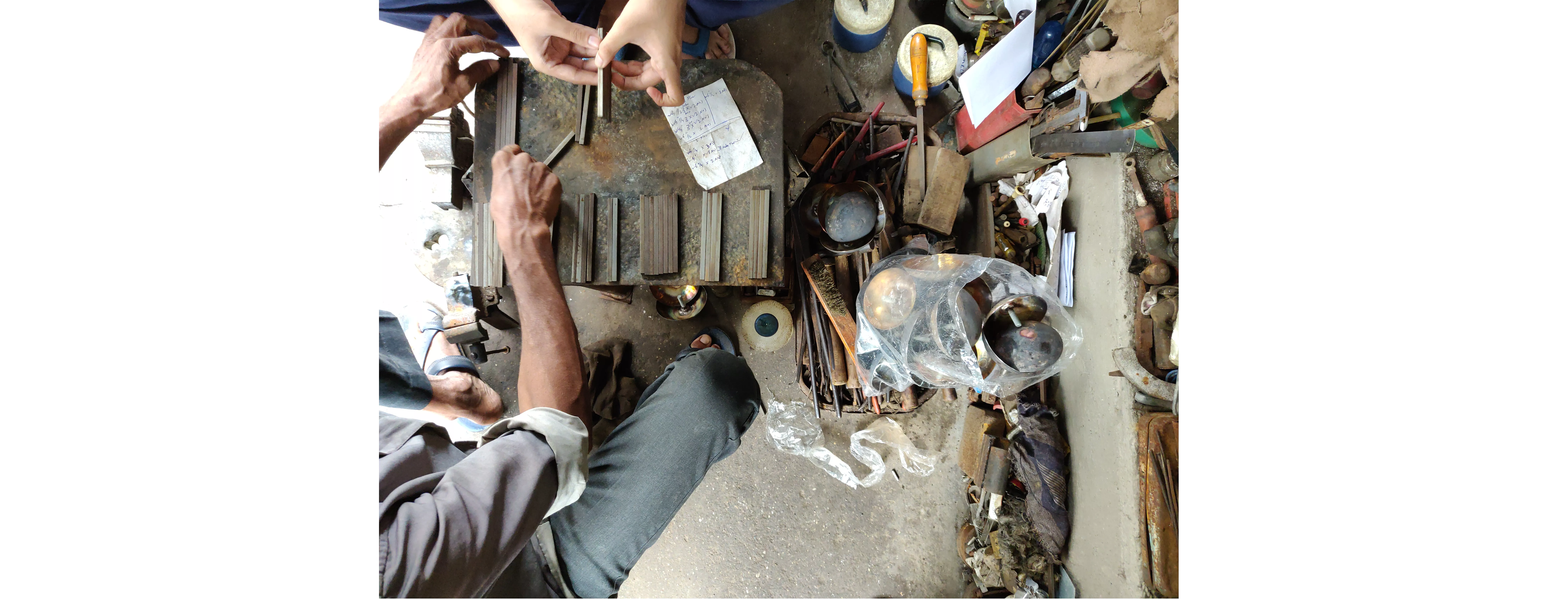 Getting the steel pieces cut and threaded before they get welded to form the mainframe of the model.