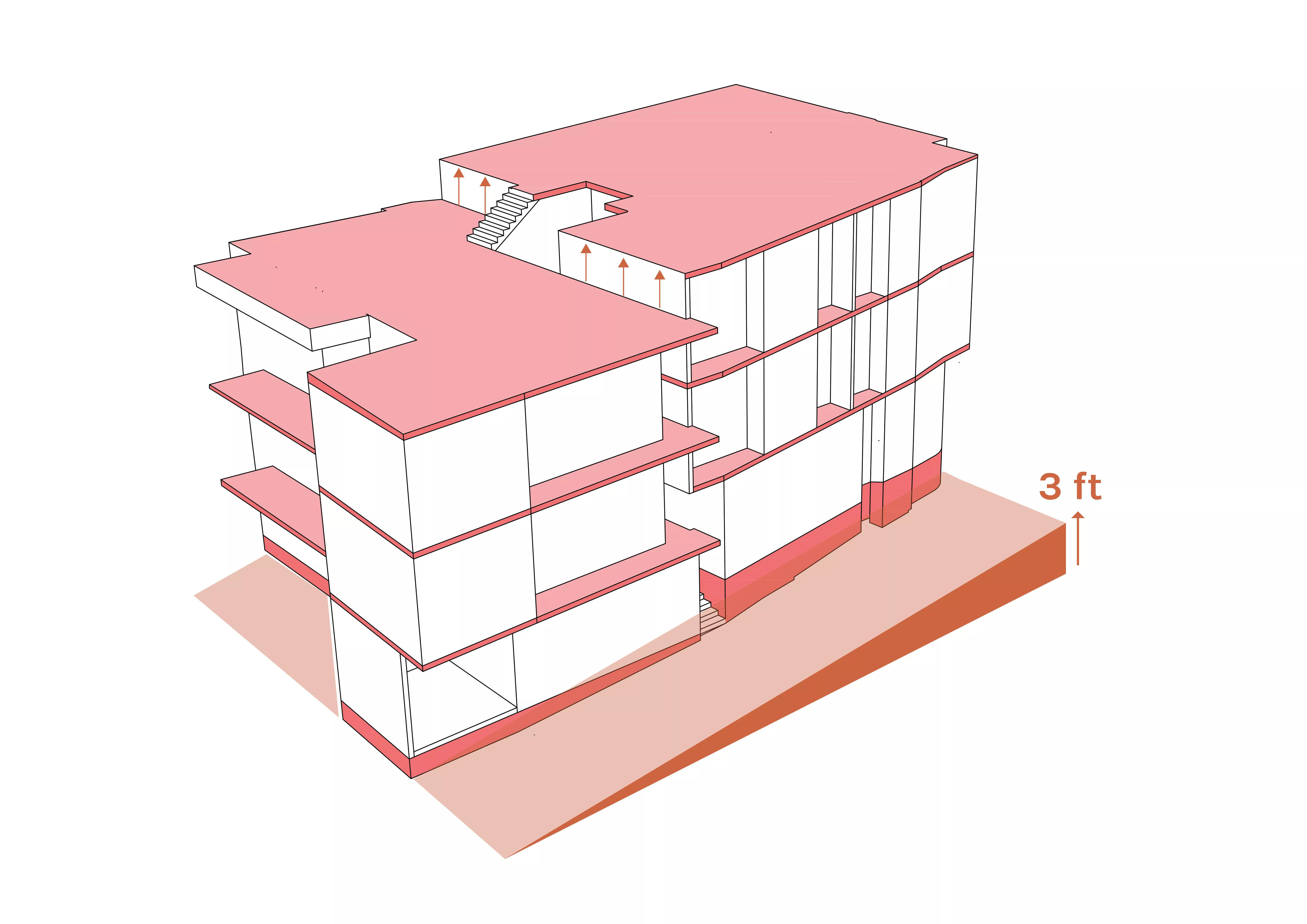 Negotiating the sloping site with split levels