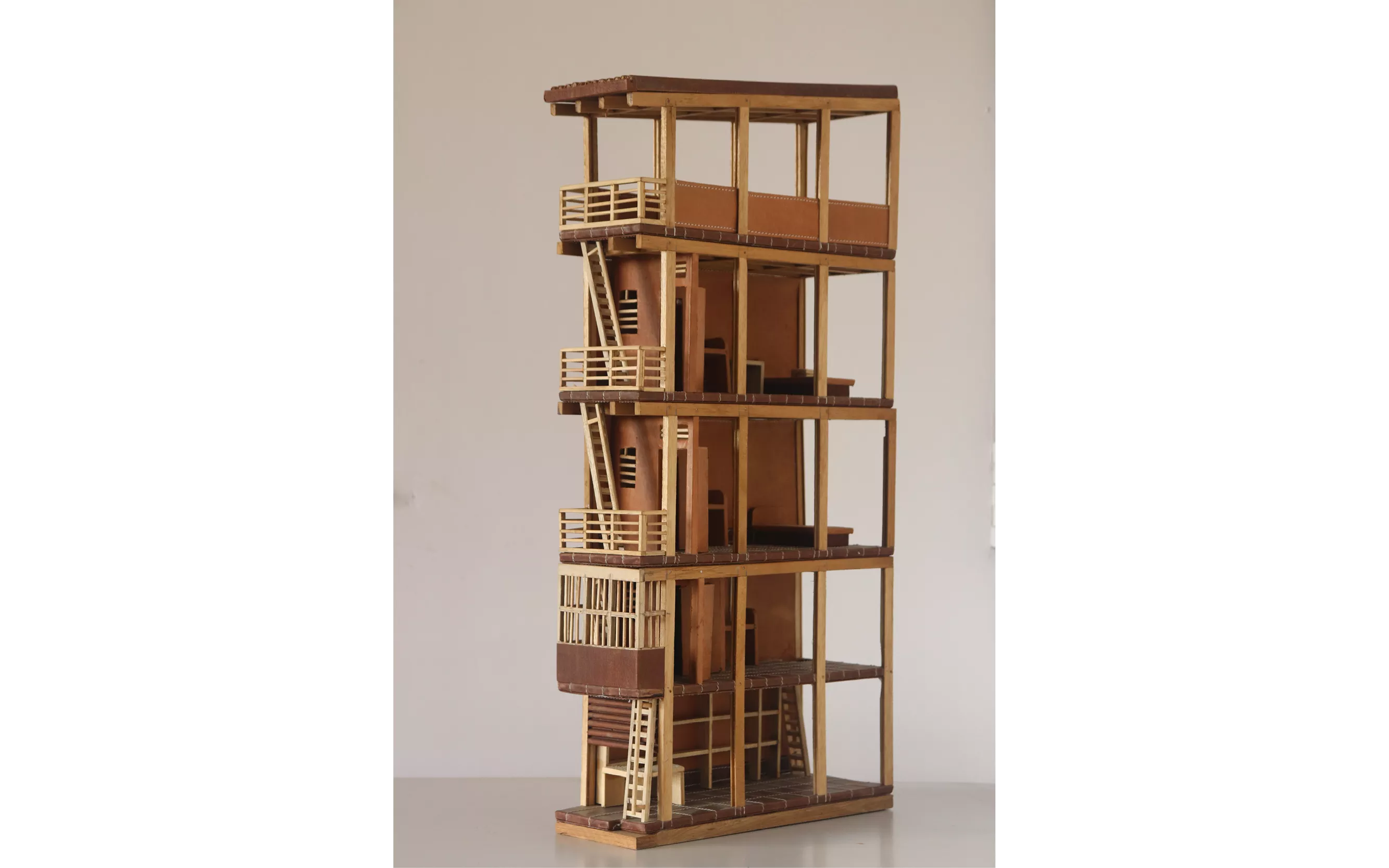 Model of Noor Ahmed Khan's house | Material: Leather and Wood | Designer: Ikhtihar Khan (Shabbu) | Artisans: Manoj Vishwakarma, Phool Babu