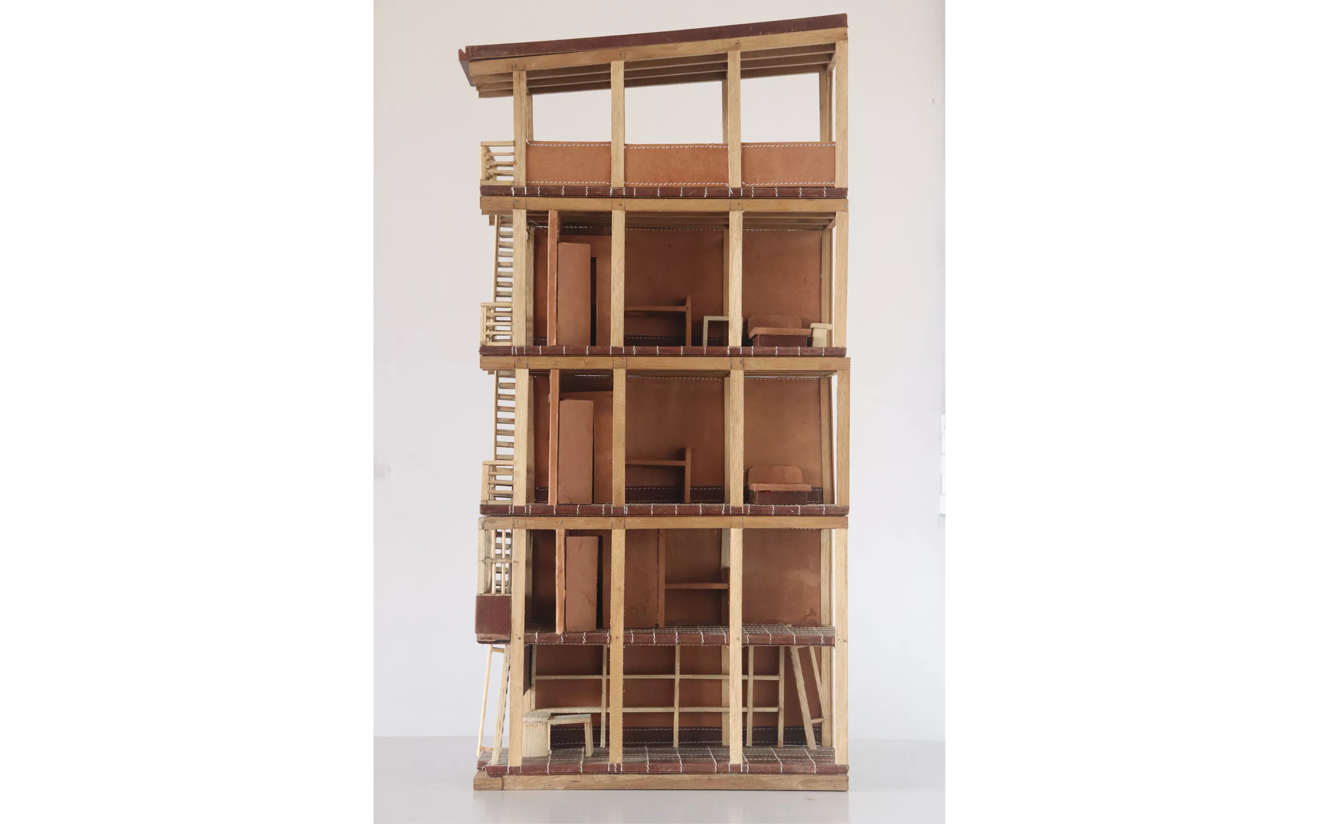 Model of Noor Ahmed Khan's house | Material: Leather and Wood | Designer: Ikhtihar Khan (Shabbu) | Artisans: Manoj Vishwakarma, Phool Babu