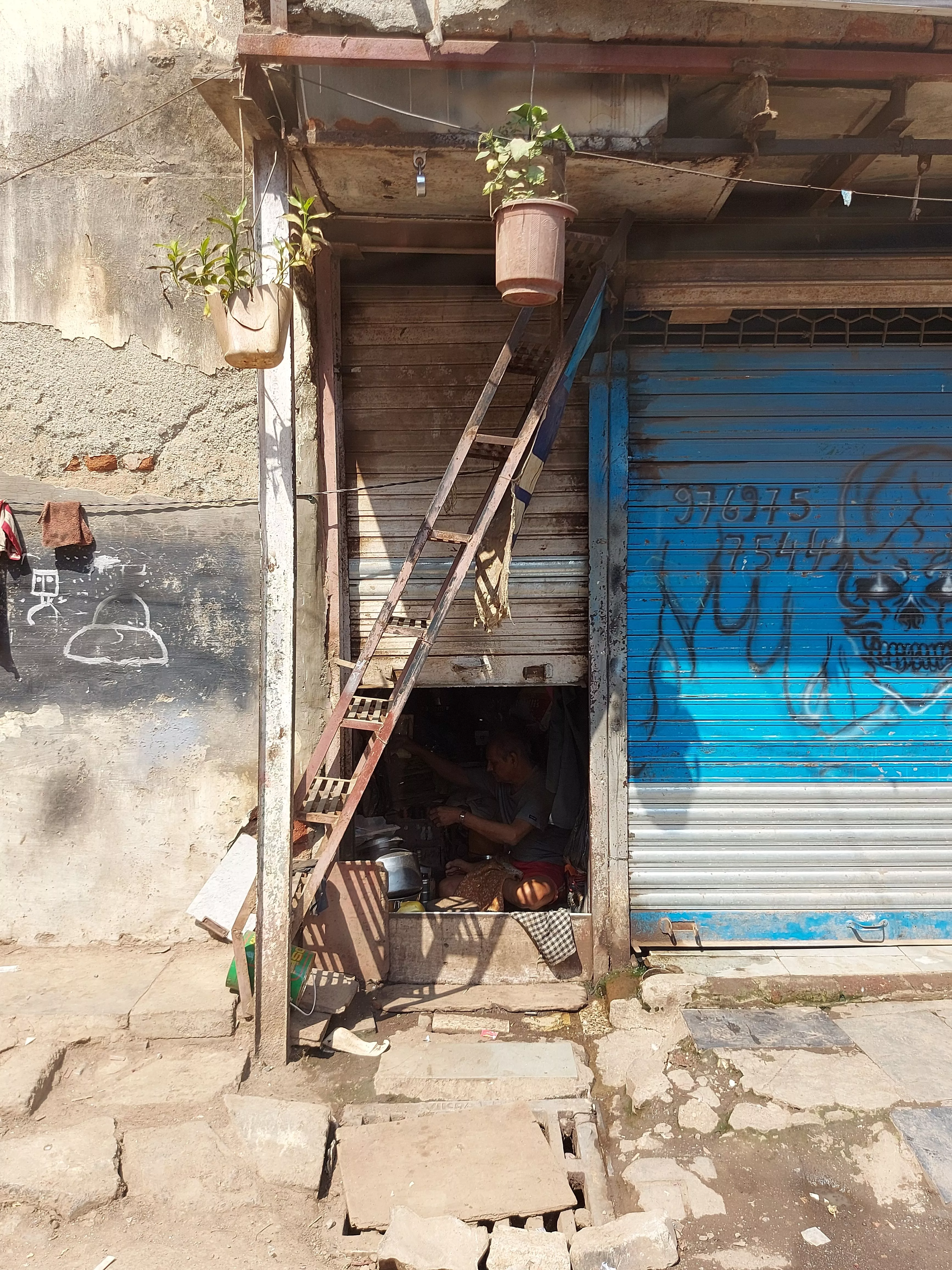 Hanuman Bhai’s Shoe workshop from outside
