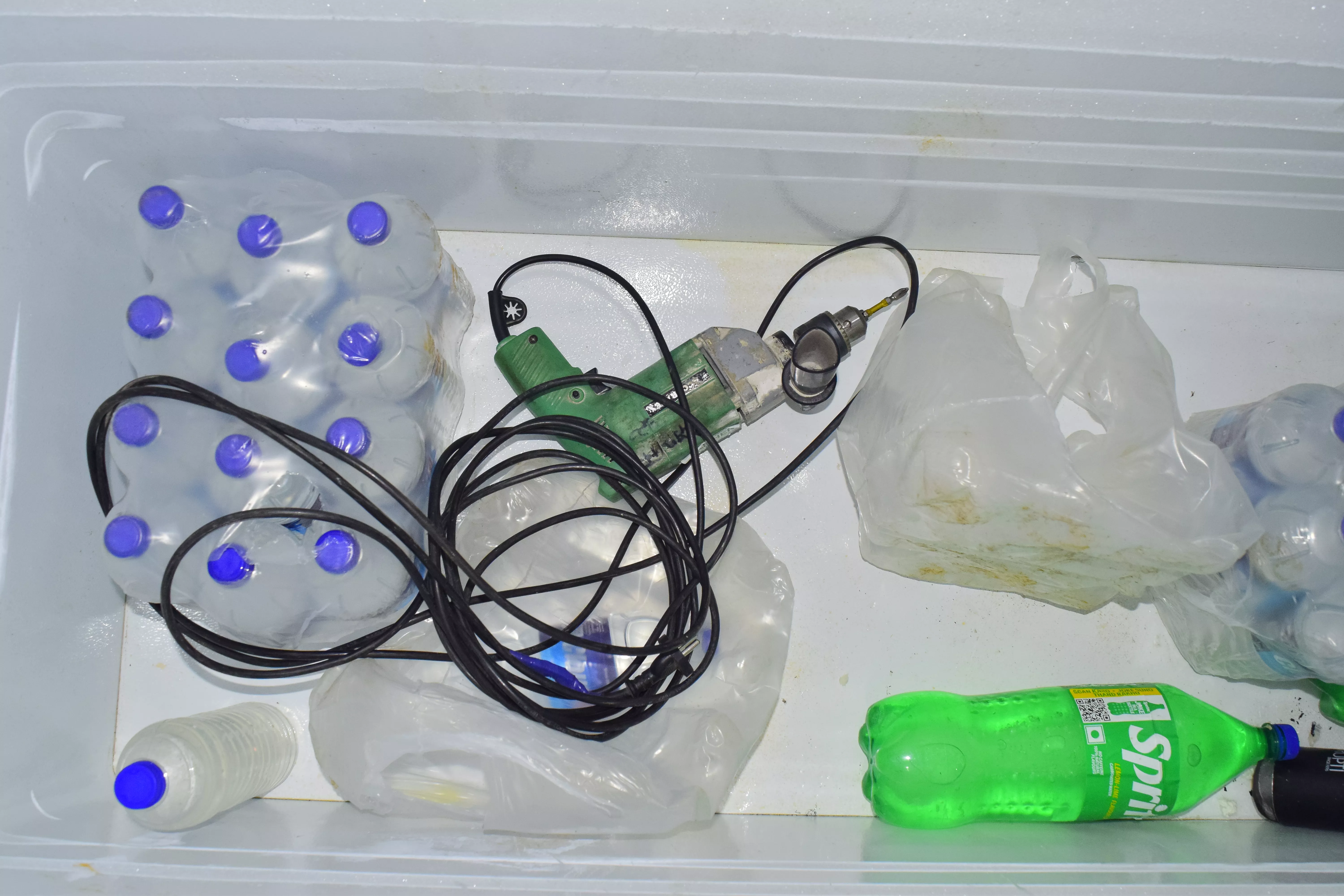 4. Overheated drill cools off in the freezer